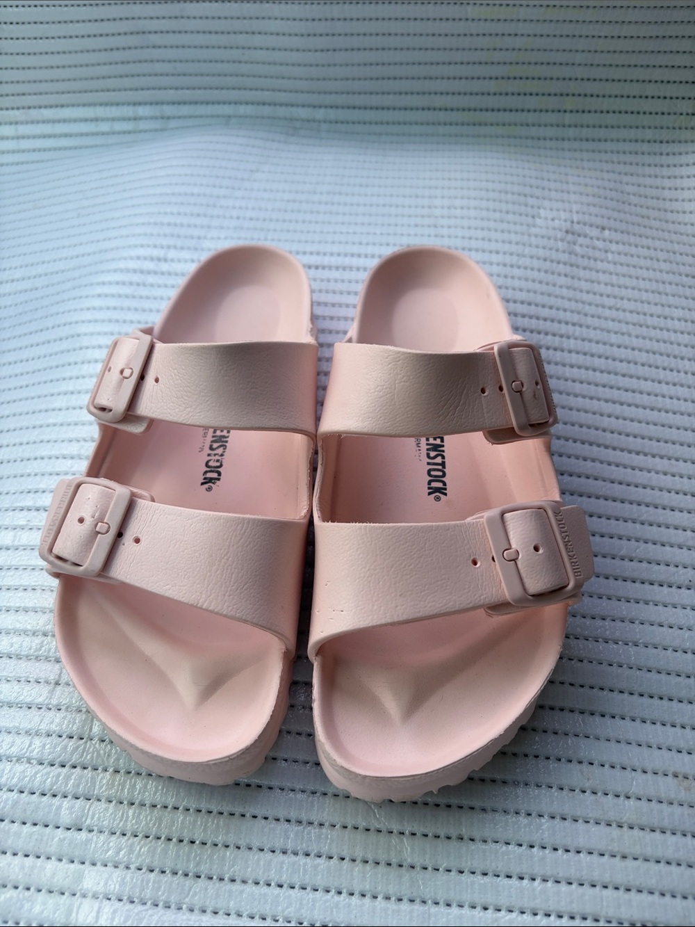 Birkenstock Pink Two-Strap EVA Slide Sandals